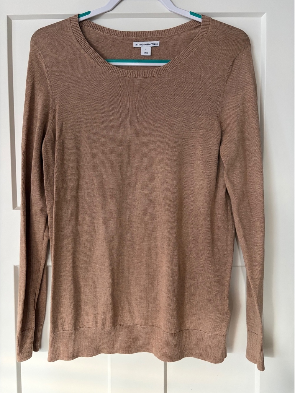 Amazon Essentials Camel Crewneck Sweater — Size L